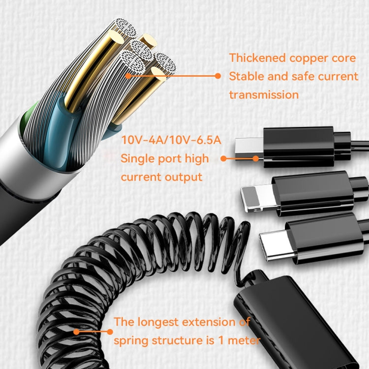 BW15 110W 3 in 1 Charging Cable & Dual USB Port Car Charger (Red) - Car Charger by buy2fix | Online Shopping UK | buy2fix