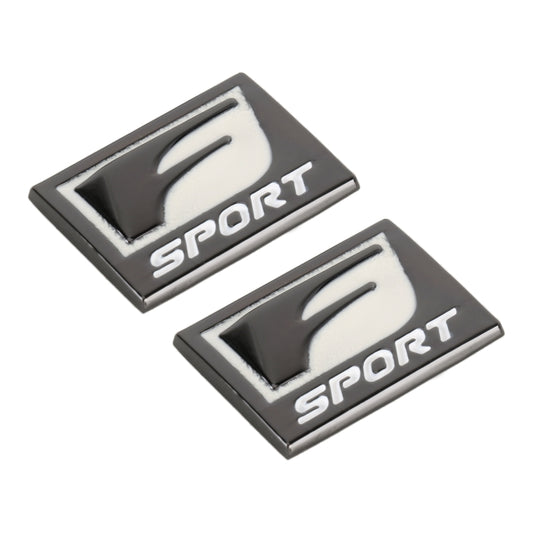 2pcs Car Type D F-SPORT Aluminum Alloy Personalized Decorative Stickers, Size:3.8x2.8x0.4cm - 3D Metal Sticker by buy2fix | Online Shopping UK | buy2fix