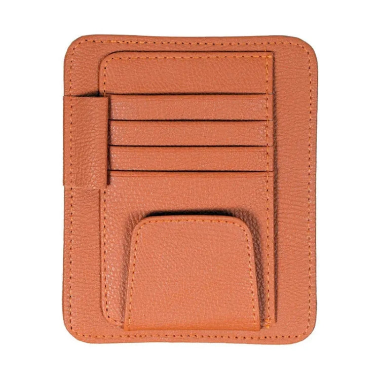 Multifunctional Car Litchi Pattern Glasses Holder Sun Visor Bill Holder (Orange) by buy2fix