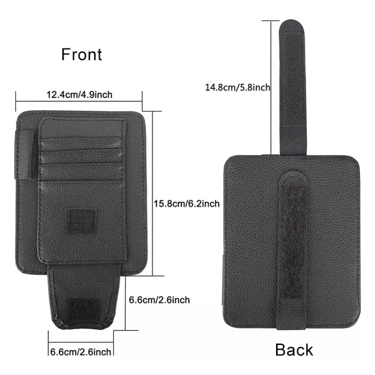 Multifunctional Car Litchi Pattern Glasses Holder Sun Visor Bill Holder (Orange) by buy2fix