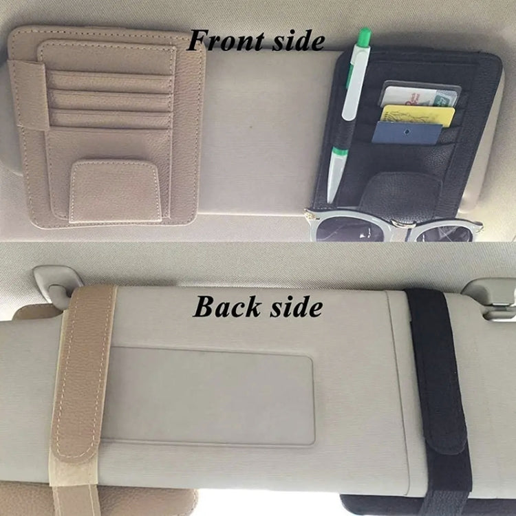 Multifunctional Car Litchi Pattern Glasses Holder Sun Visor Bill Holder (Orange) by buy2fix