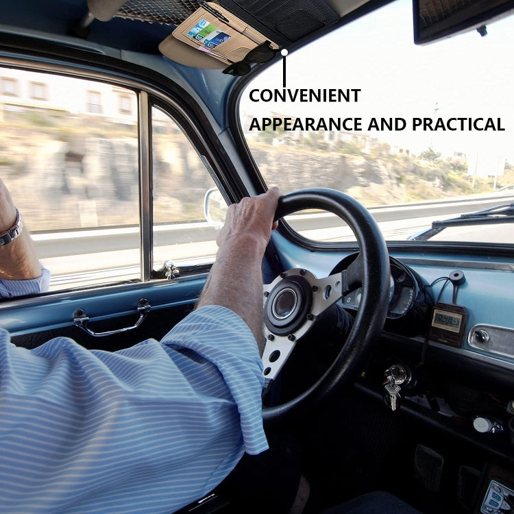 Multifunctional Car Litchi Pattern Glasses Holder Sun Visor Bill Holder (Orange) by buy2fix