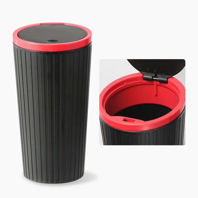 DM-143 Car Armrest Box Storage Box Car Round Trash Can With Lid (Black) by buy2fix