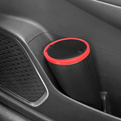 DM-143 Car Armrest Box Storage Box Car Round Trash Can With Lid (Red) by buy2fix
