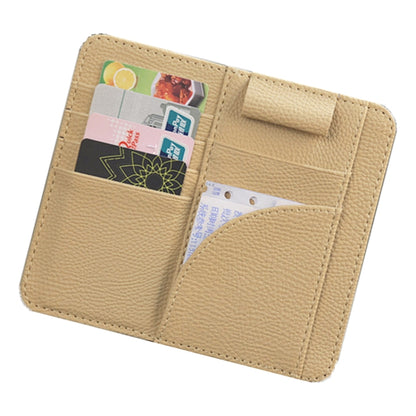 Car Multifunctional Sun Visor Card Holder Bill Storage Card Bag (Beige) by buy2fix