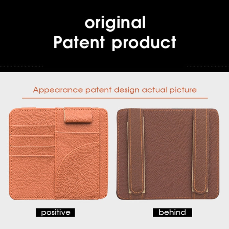 Car Multifunctional Sun Visor Card Holder Bill Storage Card Bag (Orange) by buy2fix