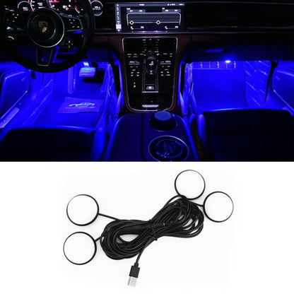 Car 4 in 1 USB RGB Foot LED Atmosphere Light (White Light) - Atmosphere lights by buy2fix | Online Shopping UK | buy2fix
