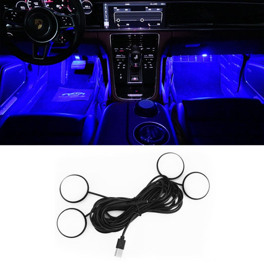 Car 4 in 1 USB RGB Foot LED Atmosphere Light (White Light) - Atmosphere lights by buy2fix | Online Shopping UK | buy2fix