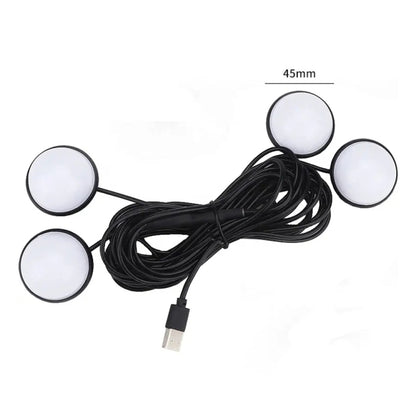 Car 4 in 1 USB RGB Foot LED Atmosphere Light (White Light) - Atmosphere lights by buy2fix | Online Shopping UK | buy2fix