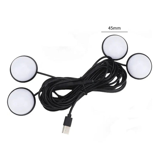 Car 4 in 1 USB RGB Foot LED Atmosphere Light (Pink Light) - Atmosphere lights by buy2fix | Online Shopping UK | buy2fix