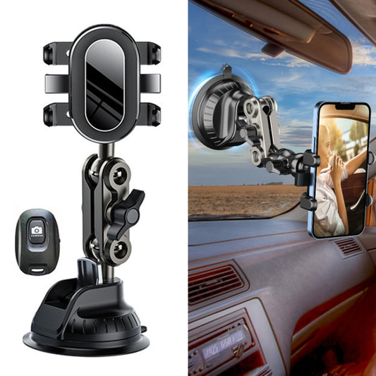 Car Universal Overhead Camera Suction Cup Phone Holder, Short Style with Bluetooth Remote Control by buy2fix