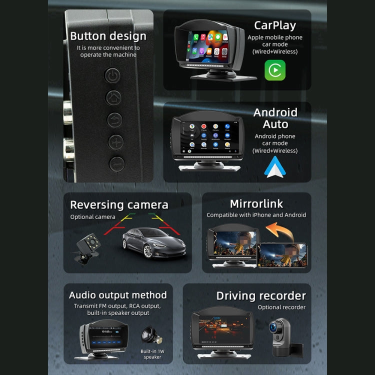 B5540 4.7 inch Allwinner Melis F133 Car MP5 Player, Support iOS CarPlay / Android Auto / BT / USB / FM - Car MP3 & MP4 & MP5 by buy2fix | Online Shopping UK | buy2fix