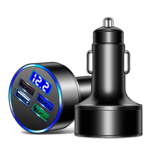 3.1A 4 in 1 Digital Display Car Charger with Voltmeter - Car Charger by buy2fix | Online Shopping UK | buy2fix