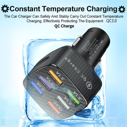 BK-360 6 in 1 QC3.0+3.1A USB luminescent Car Charger (White) - Car Charger by buy2fix | Online Shopping UK | buy2fix