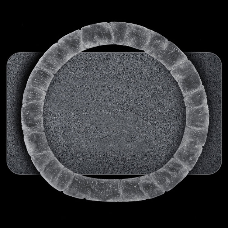 D Style Car Universal Self Heating Plush Warm Anti-skid Steering Wheel Cover, Diameter: 38cm (Grey) by buy2fix