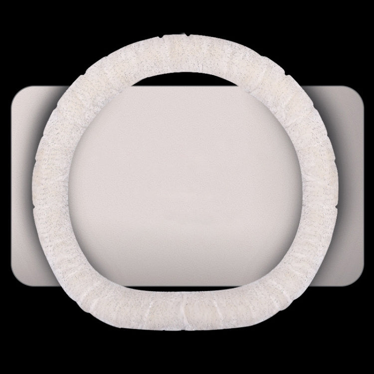 D Style Car Universal Self Heating Plush Warm Anti-skid Steering Wheel Cover, Diameter: 38cm (Beige) by buy2fix