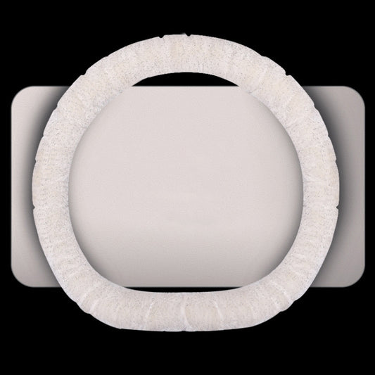 D Style Car Universal Self Heating Plush Warm Anti-skid Steering Wheel Cover, Diameter: 38cm (Beige) by buy2fix