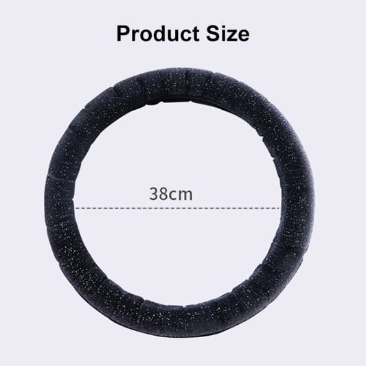 D Style Car Universal Self Heating Plush Warm Anti-skid Steering Wheel Cover, Diameter: 38cm (Black) - Steering Wheel Accessories by buy2fix | Online Shopping UK | buy2fix