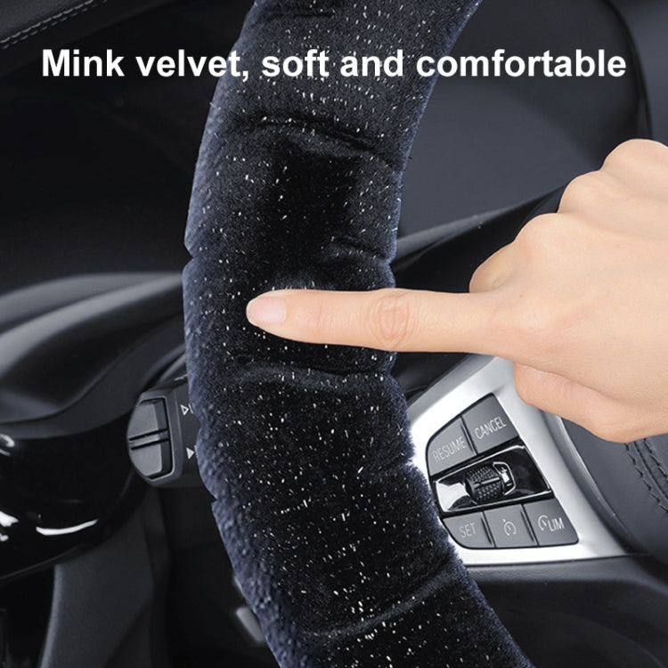 D Style Car Universal Self Heating Plush Warm Anti-skid Steering Wheel Cover, Diameter: 38cm (Beige) by buy2fix
