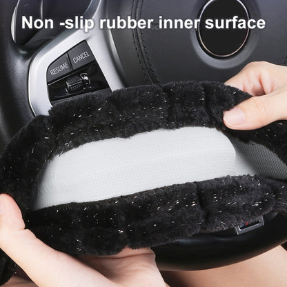 D Style Car Universal Self Heating Plush Warm Anti-skid Steering Wheel Cover, Diameter: 38cm (Beige) by buy2fix