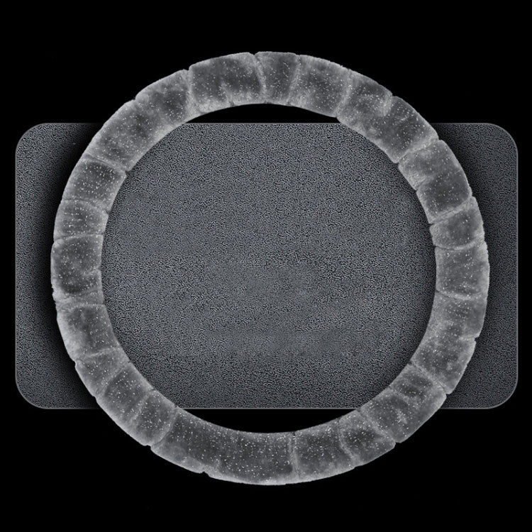 Round Style Car Universal Self Heating Plush Warm Anti-skid Steering Wheel Cover, Diameter: 38cm (Grey) by buy2fix