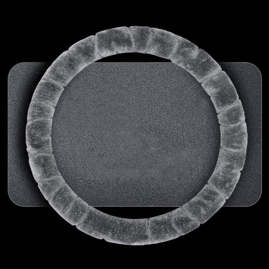 Round Style Car Universal Self Heating Plush Warm Anti-skid Steering Wheel Cover, Diameter: 38cm (Grey) by buy2fix