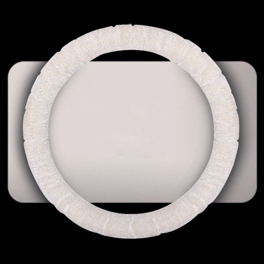 Round Style Car Universal Self Heating Plush Warm Anti-skid Steering Wheel Cover, Diameter: 38cm (Beige) by buy2fix