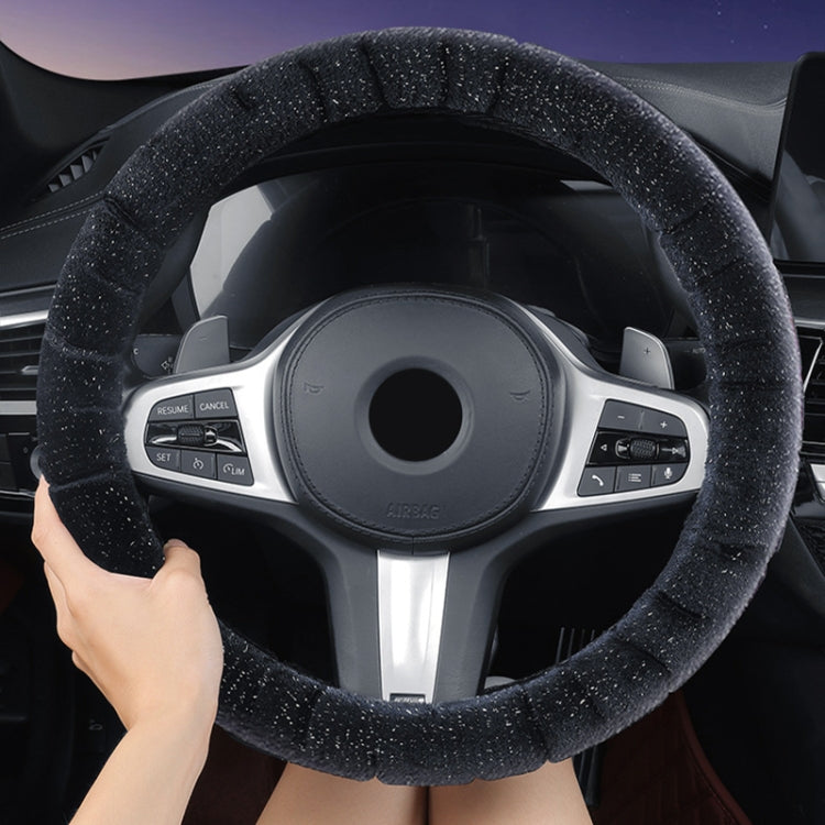 Round Style Car Universal Self Heating Plush Warm Anti-skid Steering Wheel Cover, Diameter: 38cm (Beige) by buy2fix