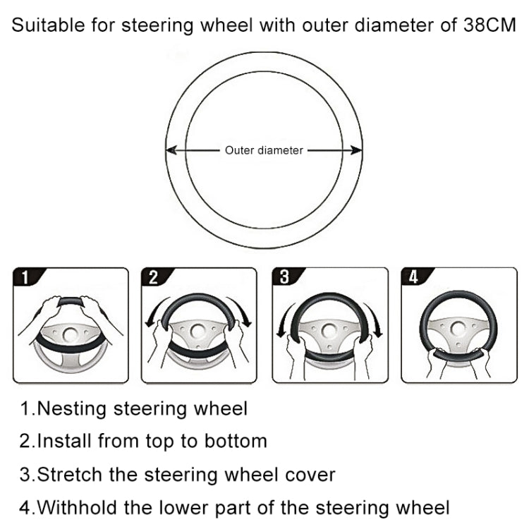Round Style Car Universal Camellia Pattern Plush Warm Anti-skid Steering Wheel Cover, Diameter: 38cm by buy2fix