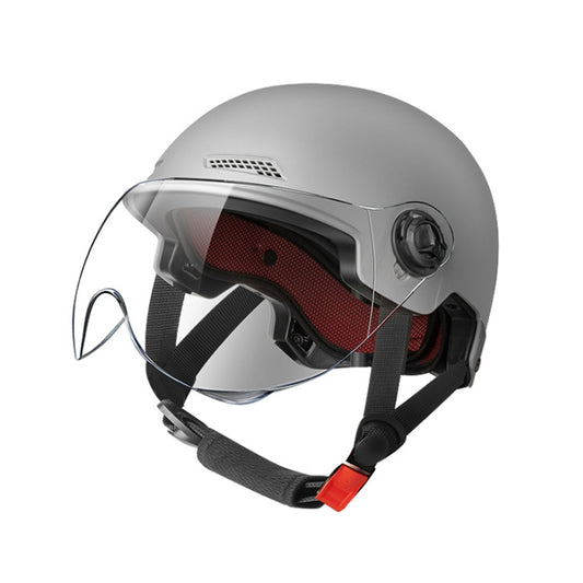 BY-1292 Unisex Motorcycle Frosted Protective Short Mirror Half Helmet (Grey) - Helmets by buy2fix | Online Shopping UK | buy2fix