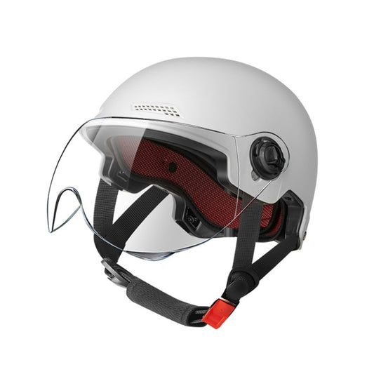 BY-1292 Unisex Motorcycle Frosted Protective Short Mirror Half Helmet (White) - Helmets by buy2fix | Online Shopping UK | buy2fix