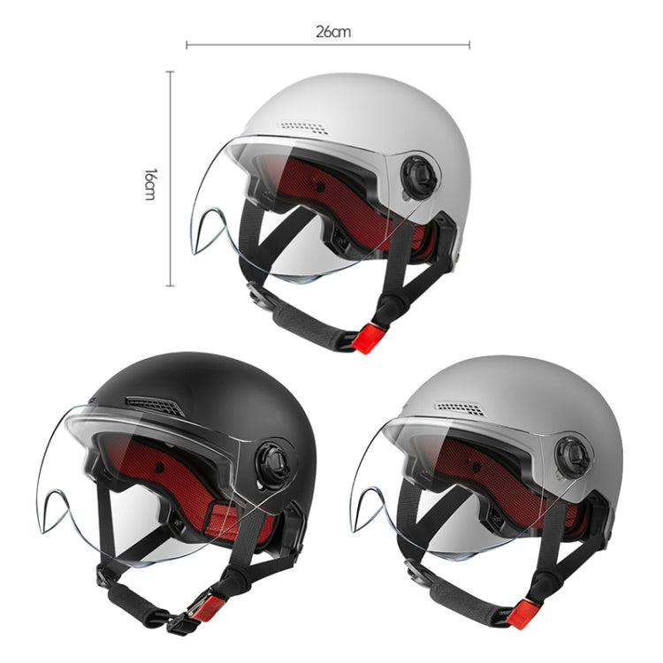 BY-1292 Unisex Motorcycle Frosted Protective Short Mirror Half Helmet (Grey) - Helmets by buy2fix | Online Shopping UK | buy2fix