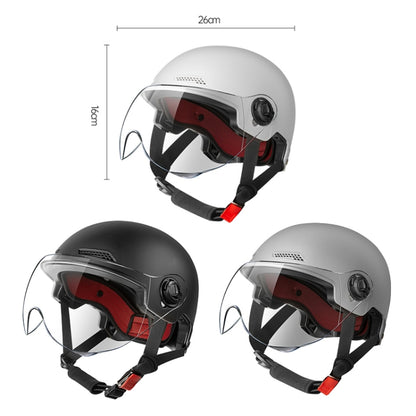 BY-1292 Unisex Motorcycle Frosted Protective Short Mirror Half Helmet (Grey) - Helmets by buy2fix | Online Shopping UK | buy2fix
