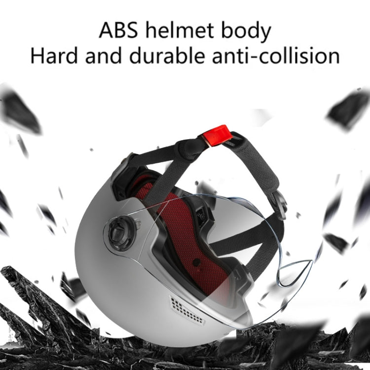 BY-1292 Unisex Motorcycle Frosted Protective Short Mirror Half Helmet (Grey) - Helmets by buy2fix | Online Shopping UK | buy2fix