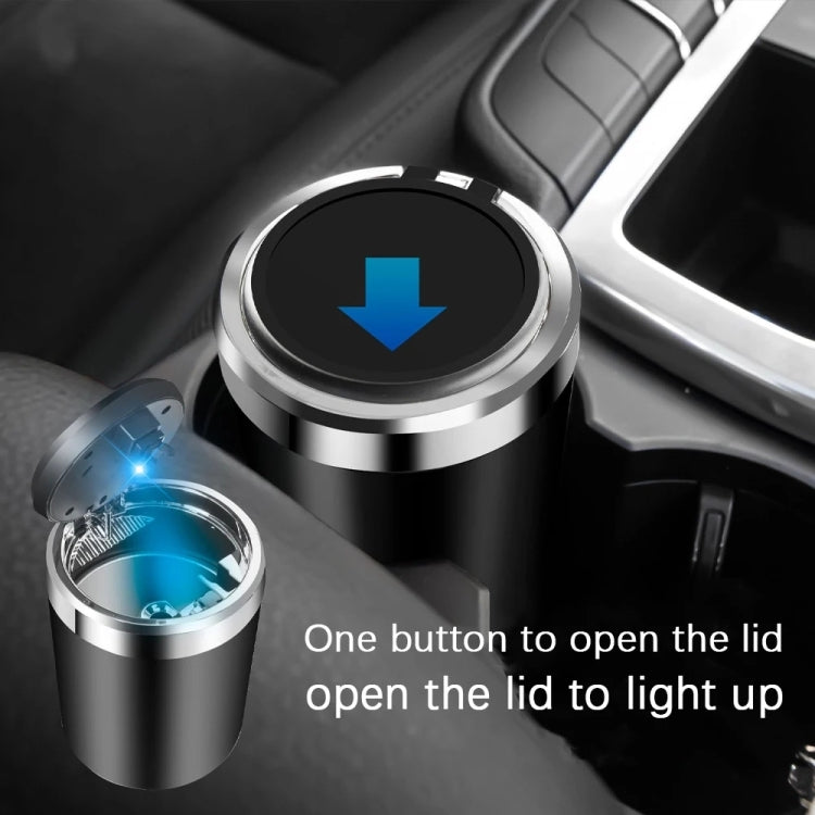 BY-1091 Car Press Style Metal Liner Ashtray with LED Light by buy2fix