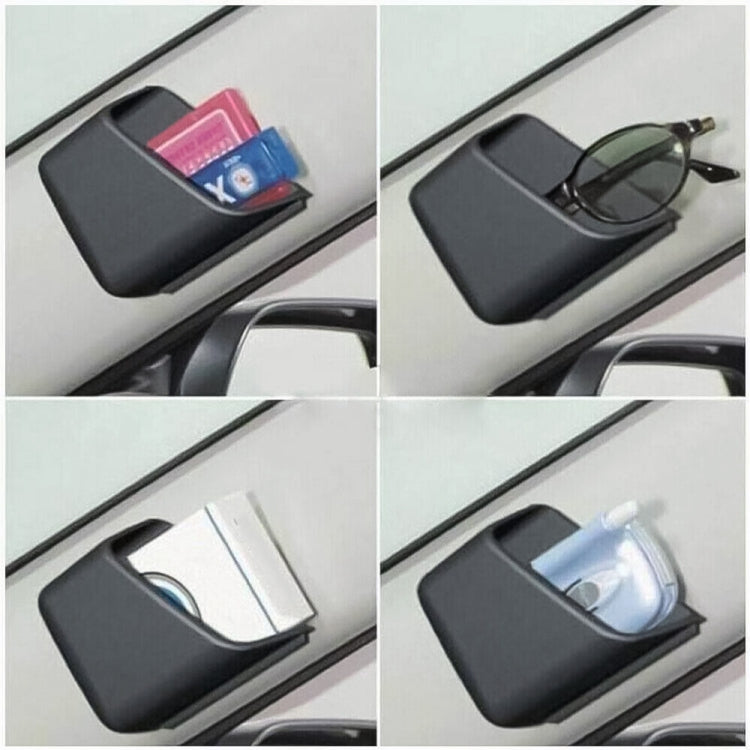 KMS-933 1 Pair Car Multifunctional Adhesive Storage Box Glasses Cellphone Storage Box (Black) by buy2fix