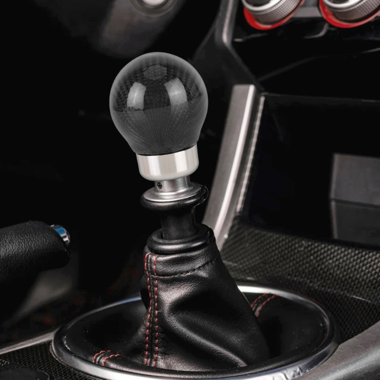 Car Carbon Fiber Pattern Gear Shift Knob Round Modified Gear Shift Head (Black) by buy2fix