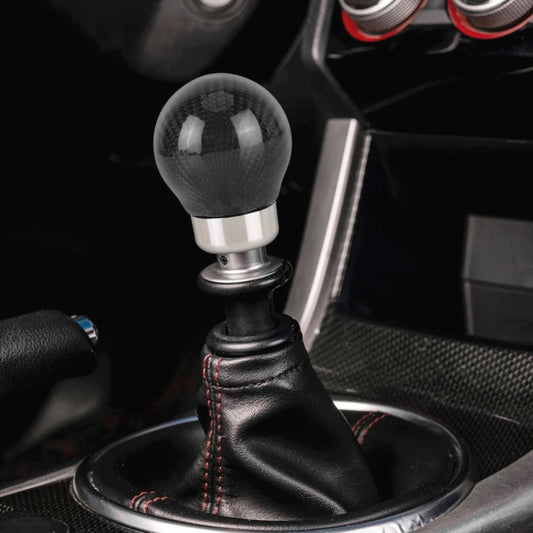Car Carbon Fiber Pattern Gear Shift Knob Round Modified Gear Shift Head (Black) by buy2fix