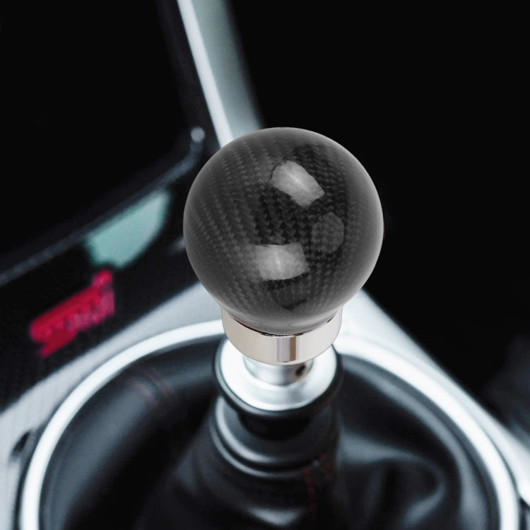 Car Carbon Fiber Pattern Gear Shift Knob Round Modified Gear Shift Head (Black) by buy2fix