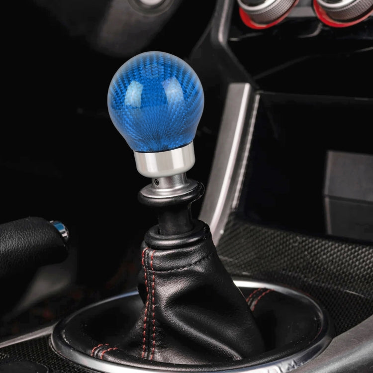 Car Carbon Fiber Pattern Gear Shift Knob Round Modified Gear Shift Head (Blue) by buy2fix