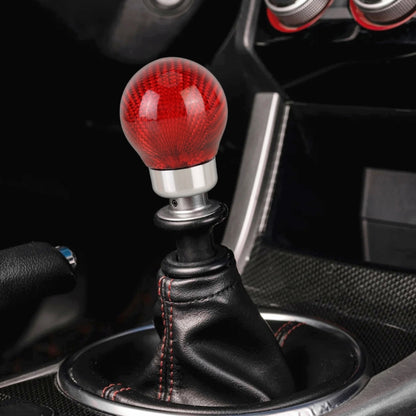 Car Carbon Fiber Pattern Gear Shift Knob Round Modified Gear Shift Head (Red) by buy2fix