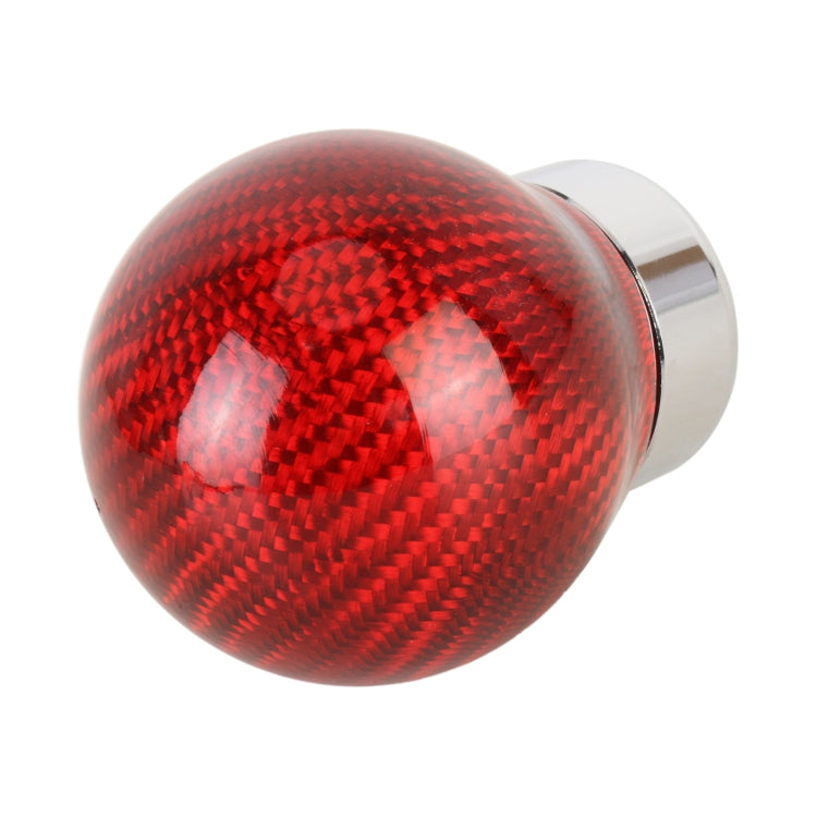 Car Carbon Fiber Pattern Gear Shift Knob Round Modified Gear Shift Head (Red) by buy2fix