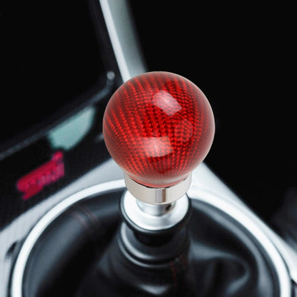 Car Carbon Fiber Pattern Gear Shift Knob Round Modified Gear Shift Head (Red) by buy2fix