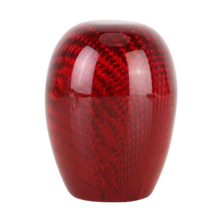 Car Carbon Fiber Pattern Gear Shift Knob Short Style Duck Egg Type Automatic Gear Head (Red) by buy2fix