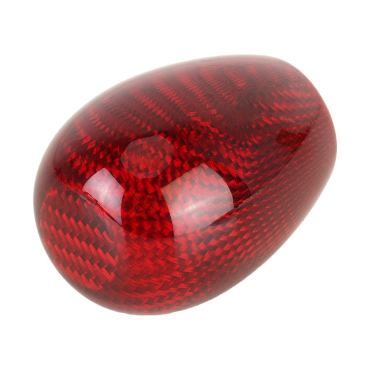 Car Carbon Fiber Pattern Gear Shift Knob Short Style Duck Egg Type Automatic Gear Head (Red) by buy2fix