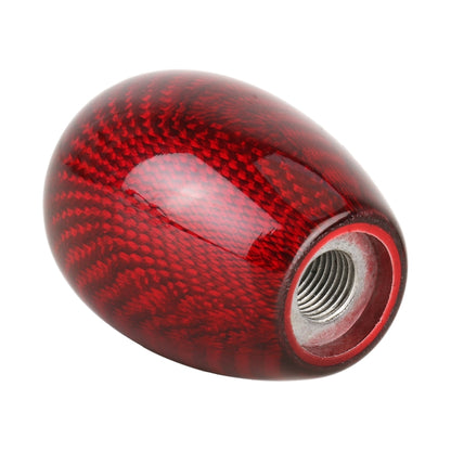 Car Carbon Fiber Pattern Gear Shift Knob Short Style Duck Egg Type Automatic Gear Head (Red) by buy2fix
