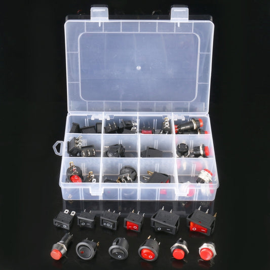 50pcs Universal Power Switch Button Assortment Kit - Car Switches by buy2fix | Online Shopping UK | buy2fix
