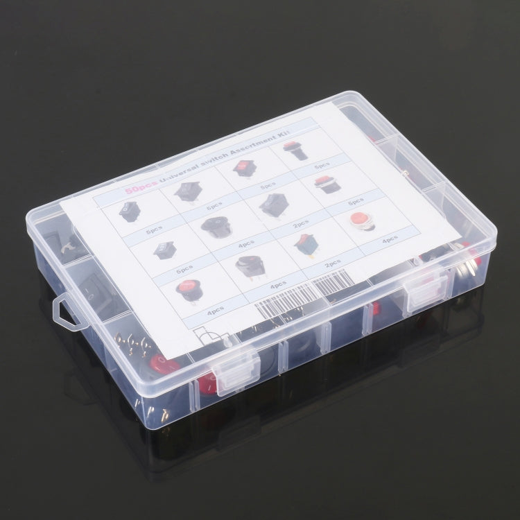 50pcs Universal Power Switch Button Assortment Kit - Car Switches by buy2fix | Online Shopping UK | buy2fix