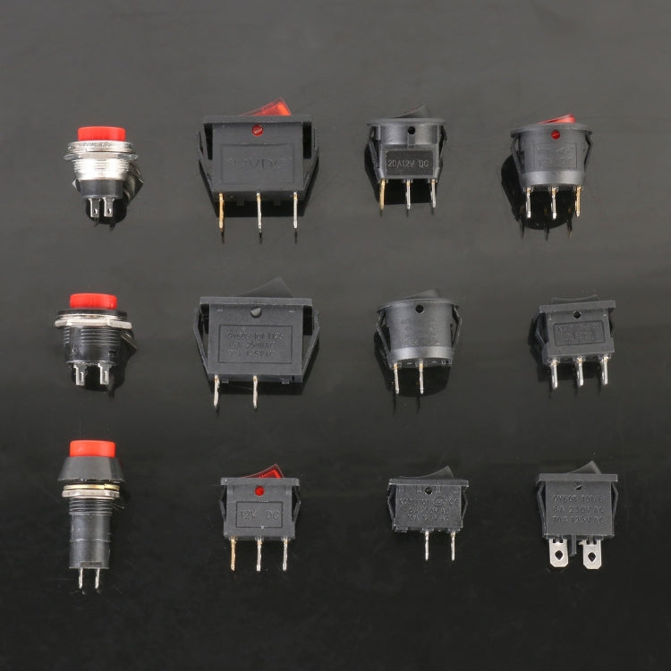 50pcs Universal Power Switch Button Assortment Kit - Car Switches by buy2fix | Online Shopping UK | buy2fix