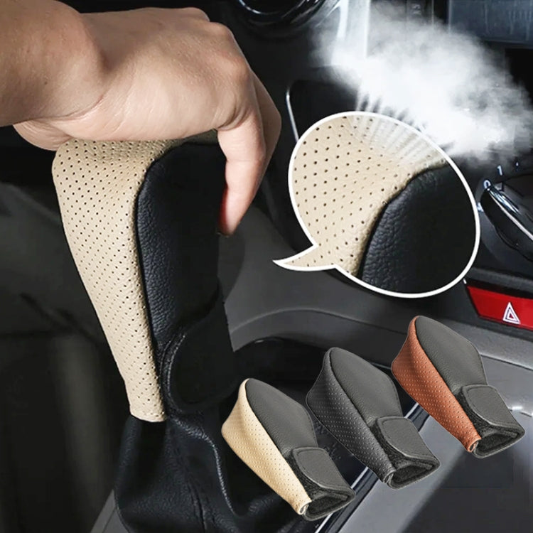 Universal Car PU Leather Gear Shift Knob Protective Cover (Brown) by buy2fix